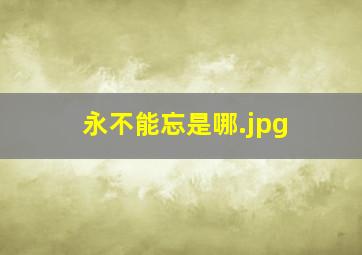 永不能忘是哪