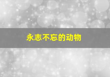 永志不忘的动物