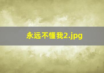 永远不懂我
