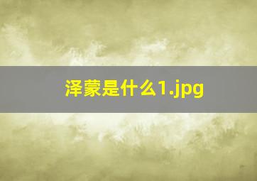 泽蒙是什么