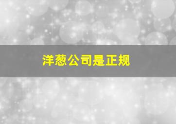 洋葱公司是正规