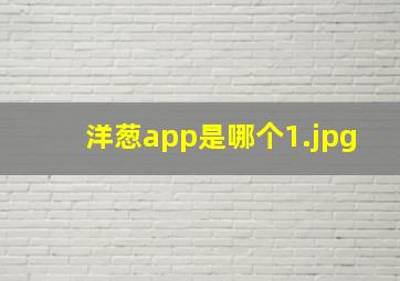 洋葱app是哪个