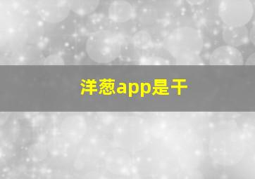 洋葱app是干