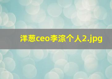 洋葱ceo李淙个人