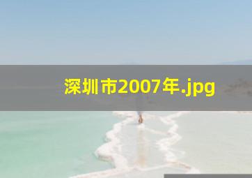 深圳市2007年