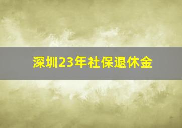 深圳23年社保退休金