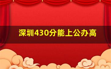 深圳430分能上公办高