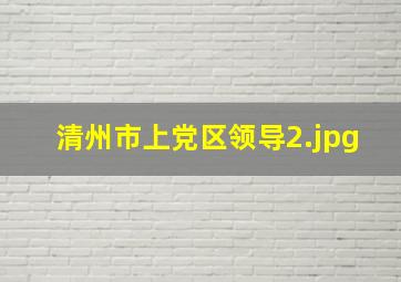 清州市上党区领导