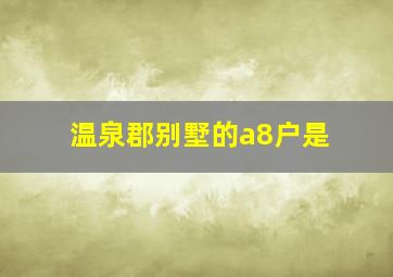 温泉郡别墅的a8户是