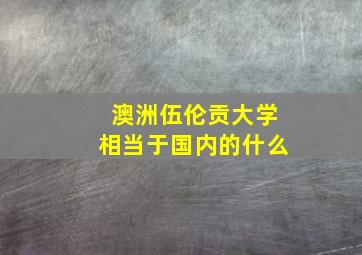 澳洲伍伦贡大学相当于国内的什么