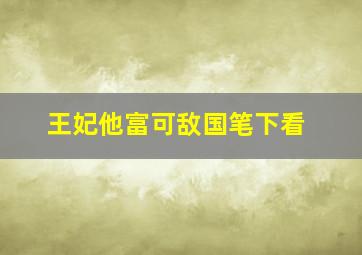王妃他富可敌国笔下看