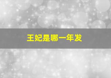 王妃是哪一年发