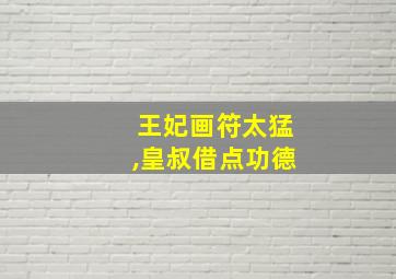 王妃画符太猛,皇叔借点功德