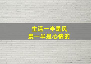 生活一半是风景一半是心情的