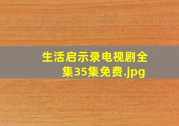 生活启示录电视剧全集35集免费