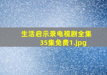 生活启示录电视剧全集35集免费