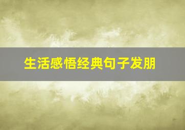 生活感悟经典句子发朋