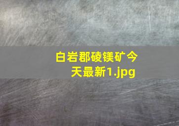 白岩郡碐镁矿今天最新