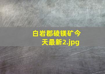 白岩郡碐镁矿今天最新