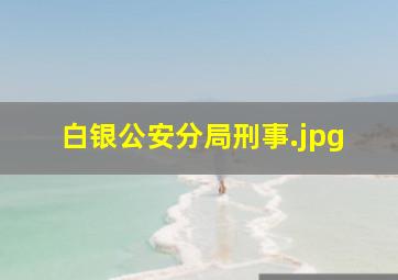 白银公安分局刑事