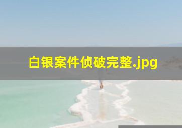 白银案件侦破完整