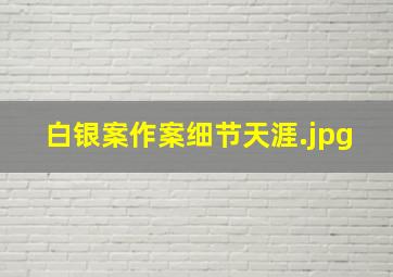 白银案作案细节天涯