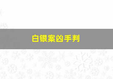 白银案凶手判