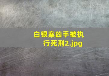白银案凶手被执行死刑