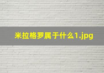 米拉格罗属于什么