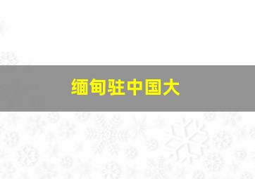 缅甸驻中国大