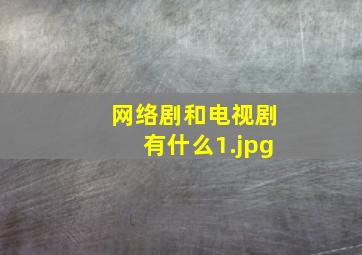 网络剧和电视剧有什么