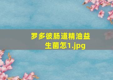 罗多彼肠道精油益生菌怎