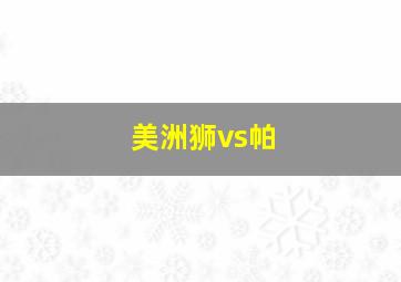美洲狮vs帕