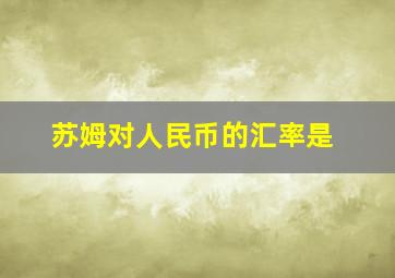 苏姆对人民币的汇率是