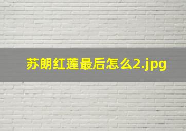 苏朗红莲最后怎么