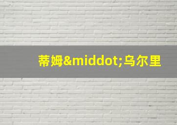蒂姆·乌尔里