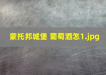 蒙托邦城堡 葡萄酒怎