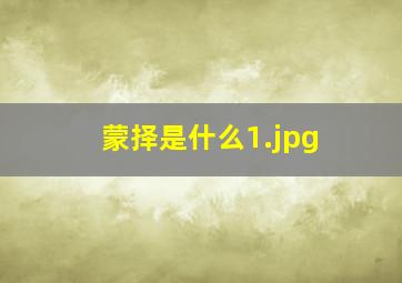 蒙择是什么