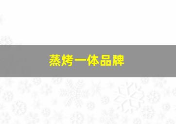 蒸烤一体品牌