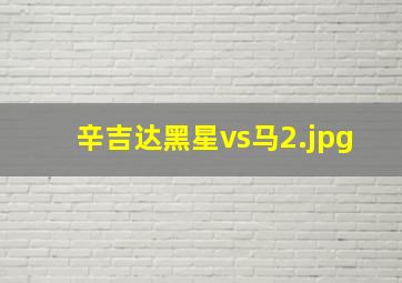 辛吉达黑星vs马