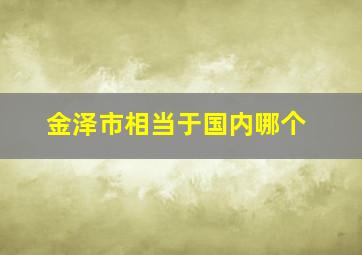 金泽市相当于国内哪个