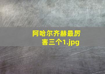 阿哈尔齐赫最厉害三个