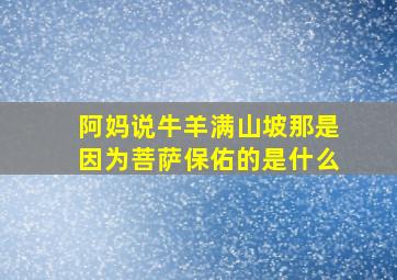 阿妈说牛羊满山坡那是因为菩萨保佑的是什么