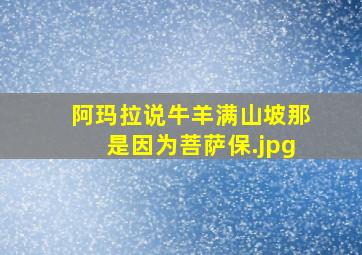 阿玛拉说牛羊满山坡那是因为菩萨保