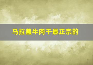 马拉盖牛肉干最正宗的