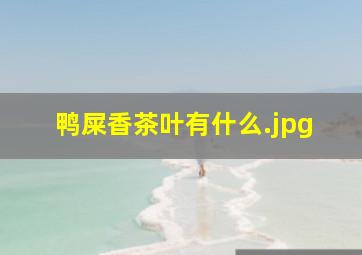 鸭屎香茶叶有什么