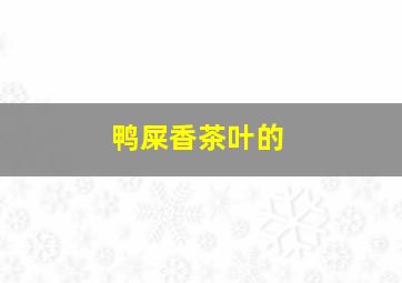 鸭屎香茶叶的
