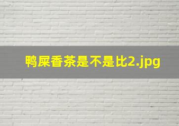 鸭屎香茶是不是比