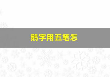 鹅字用五笔怎