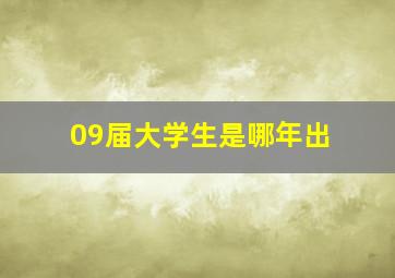 09届大学生是哪年出